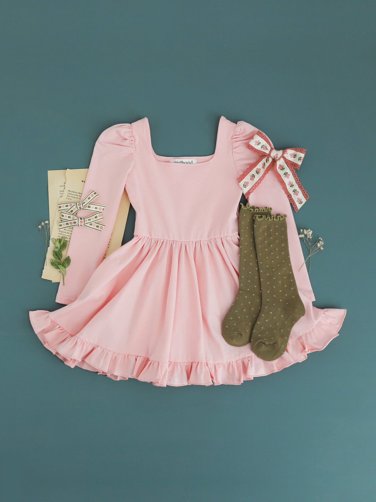 Little Stocking Co. - Dottie Knee Socks - Olive: 7-10 YEARS