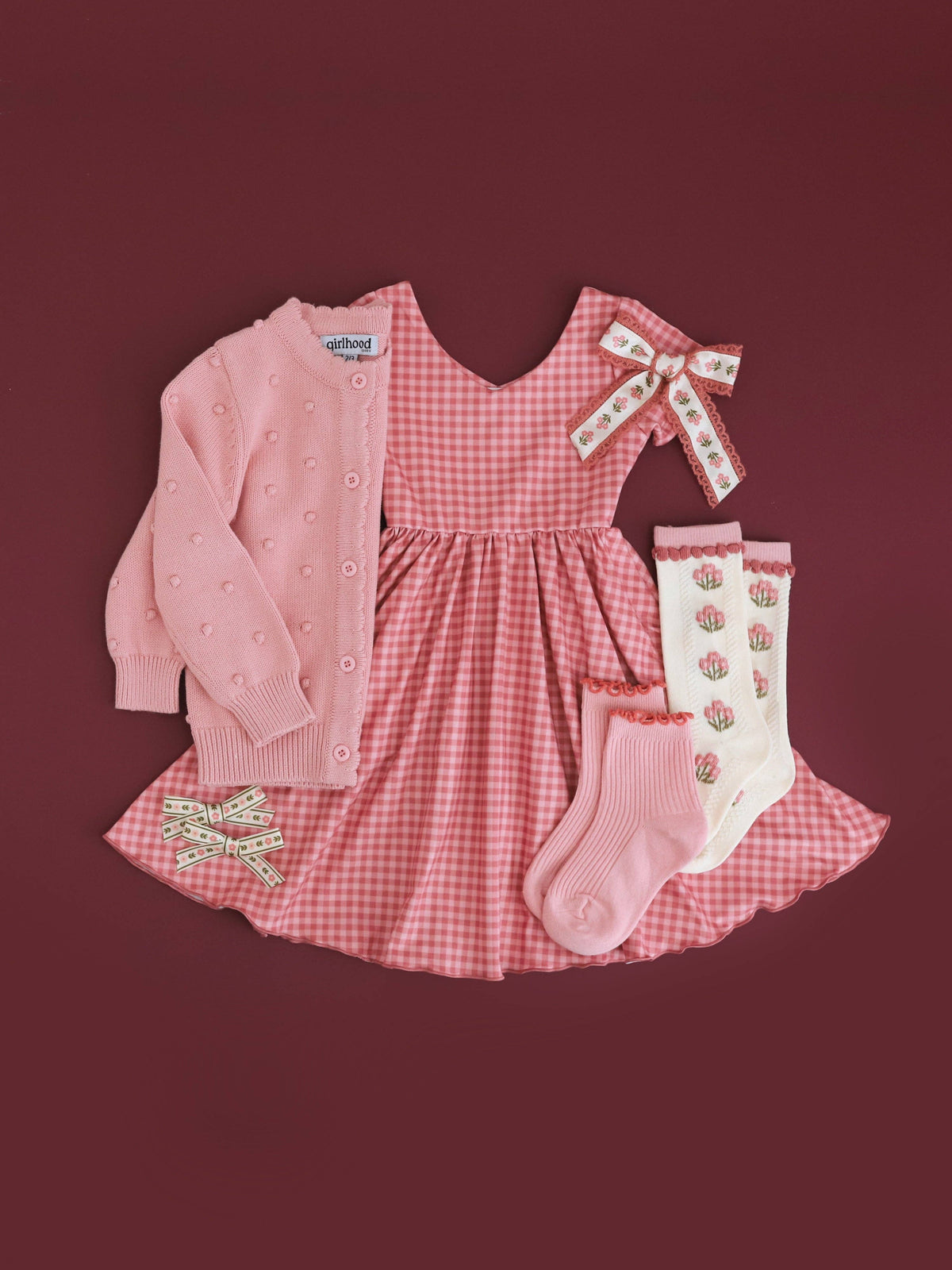 Little Stocking Co. - Posie Knee Socks - Old Rose: 6-18 MONTHS