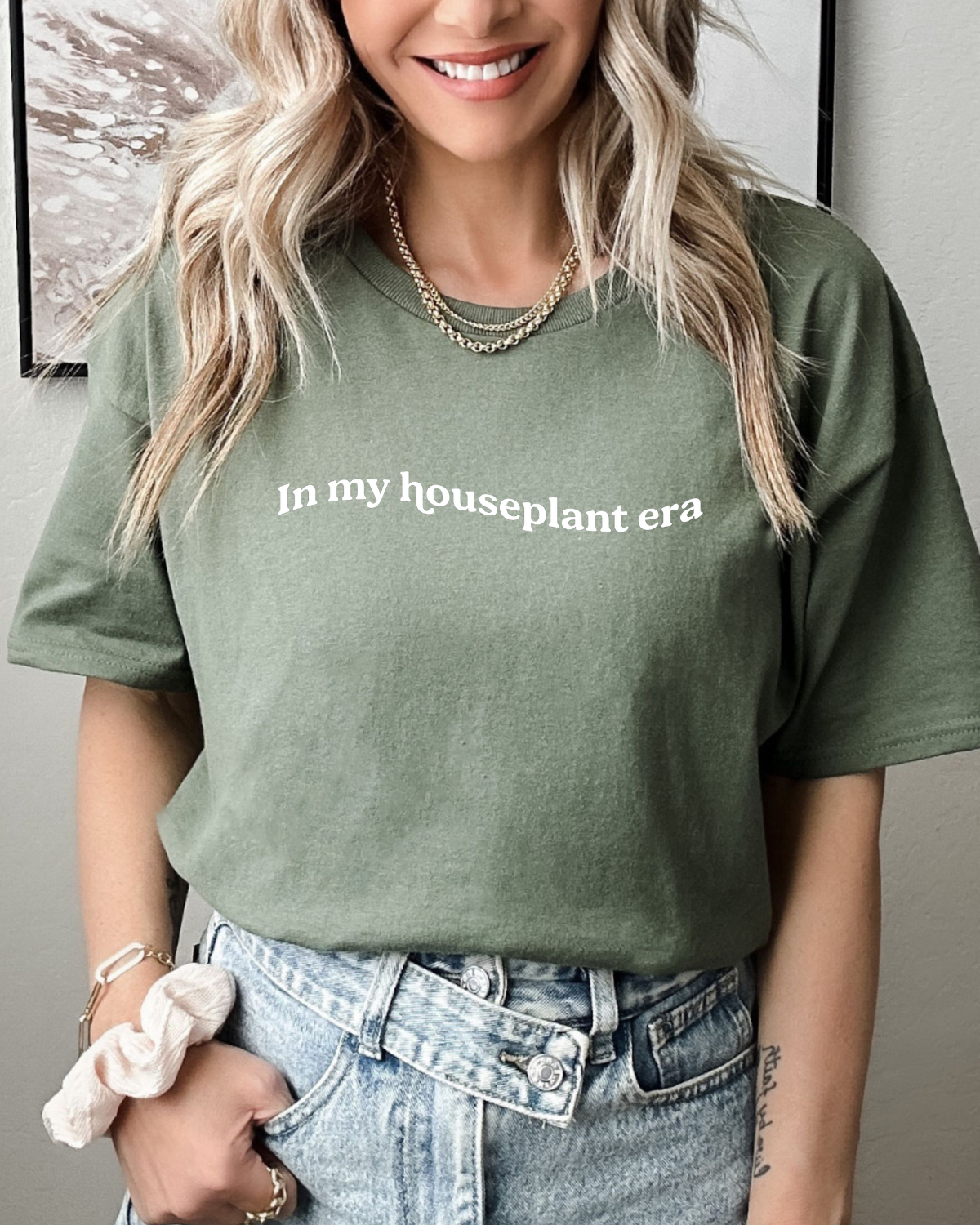 Houseplant Era Graphic T-Shirt | Gifts for Plant Lovers: Heather Military Green