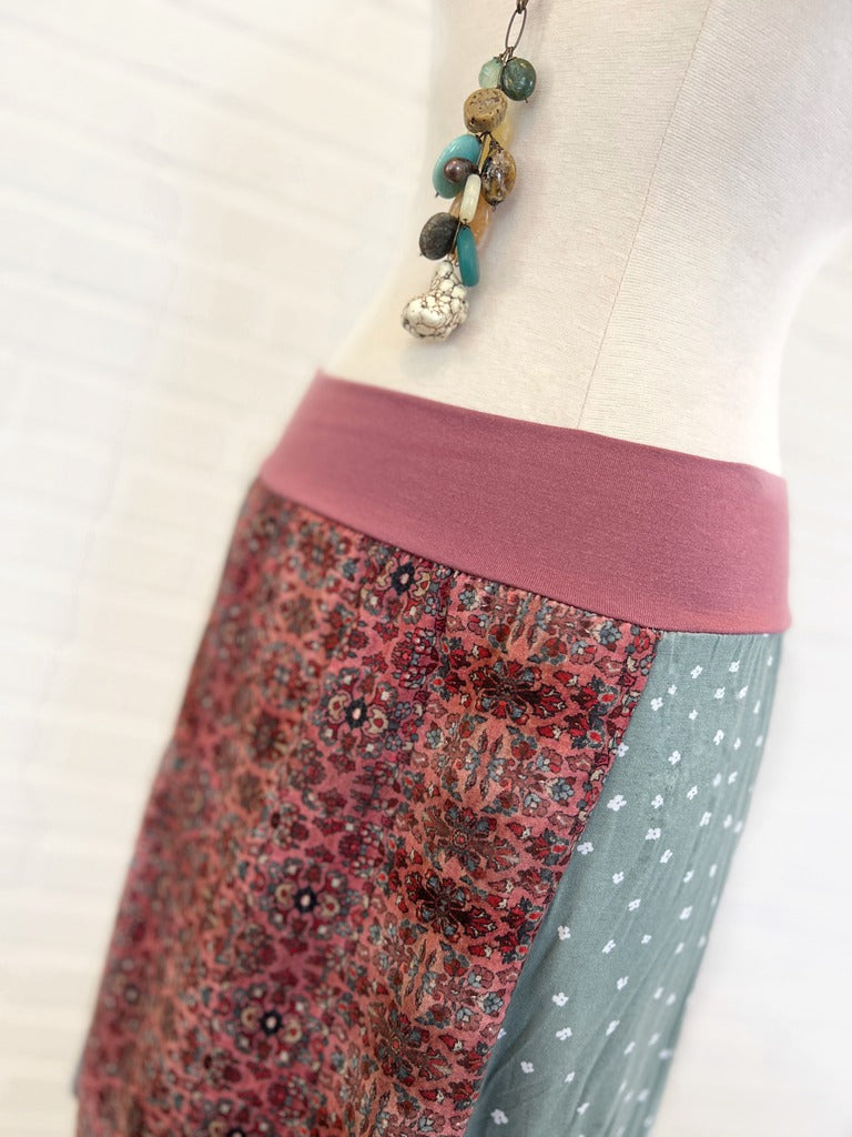 Mauve Slate Abstract Funky Knit Skirt