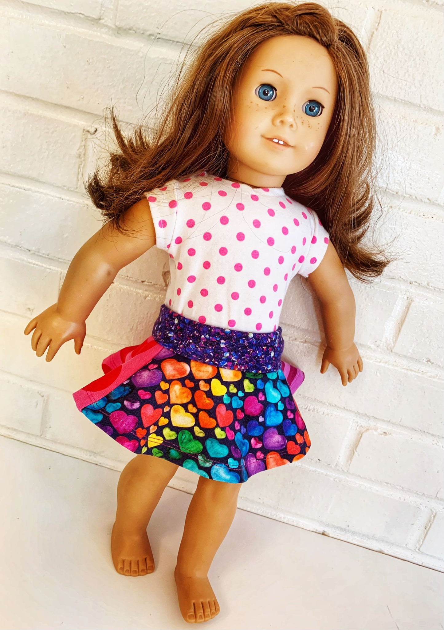 Rainbow Fields Doll Skirt